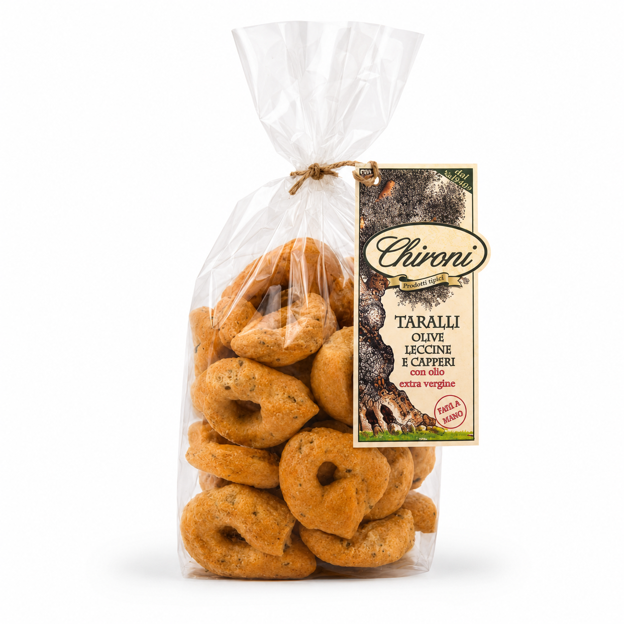 Taralli Olive Leccine e Capperi - Taralli mit Leccine-Oliven und Kapern, 200 g