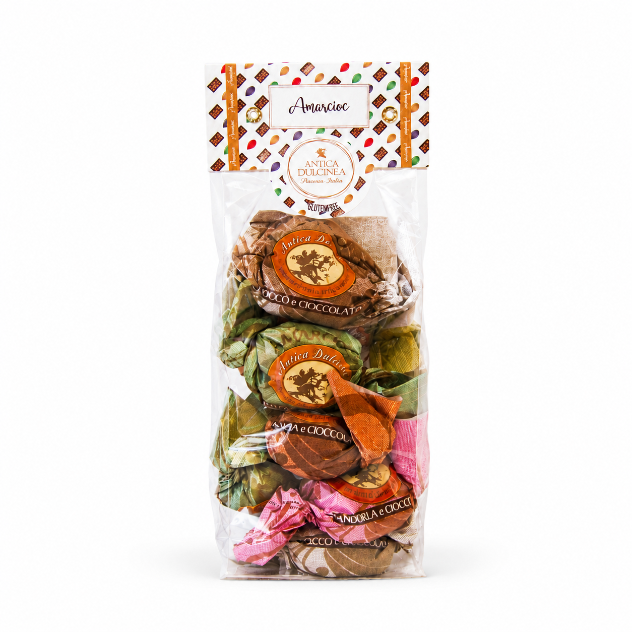 Amarcioc Assortiti - Weiche Amaretti mit Boden aus extra dunkler Schokolade – Sortierte Mischung, 200 g