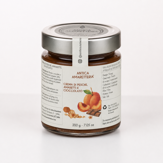 Pfirsichcreme mit Amaretti & Schokolade, 200 g