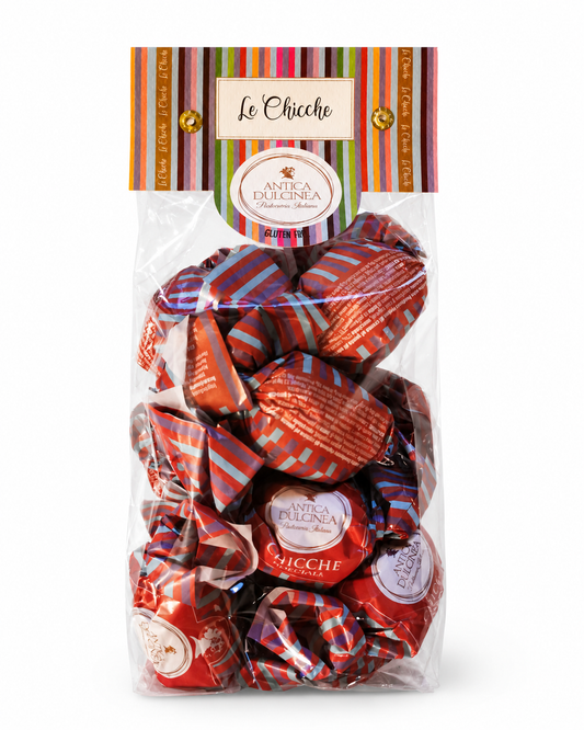 Le Chicche Nocciola - Praline aus extra dunkler Schokolade mit Haselnusscremefüllung, 200 g