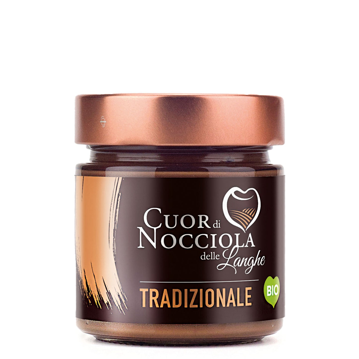 BIO Haselnusscreme TRADIZIONALE mit Kakao & 50,5 % Piemonte-Haselnüssen, 230 g