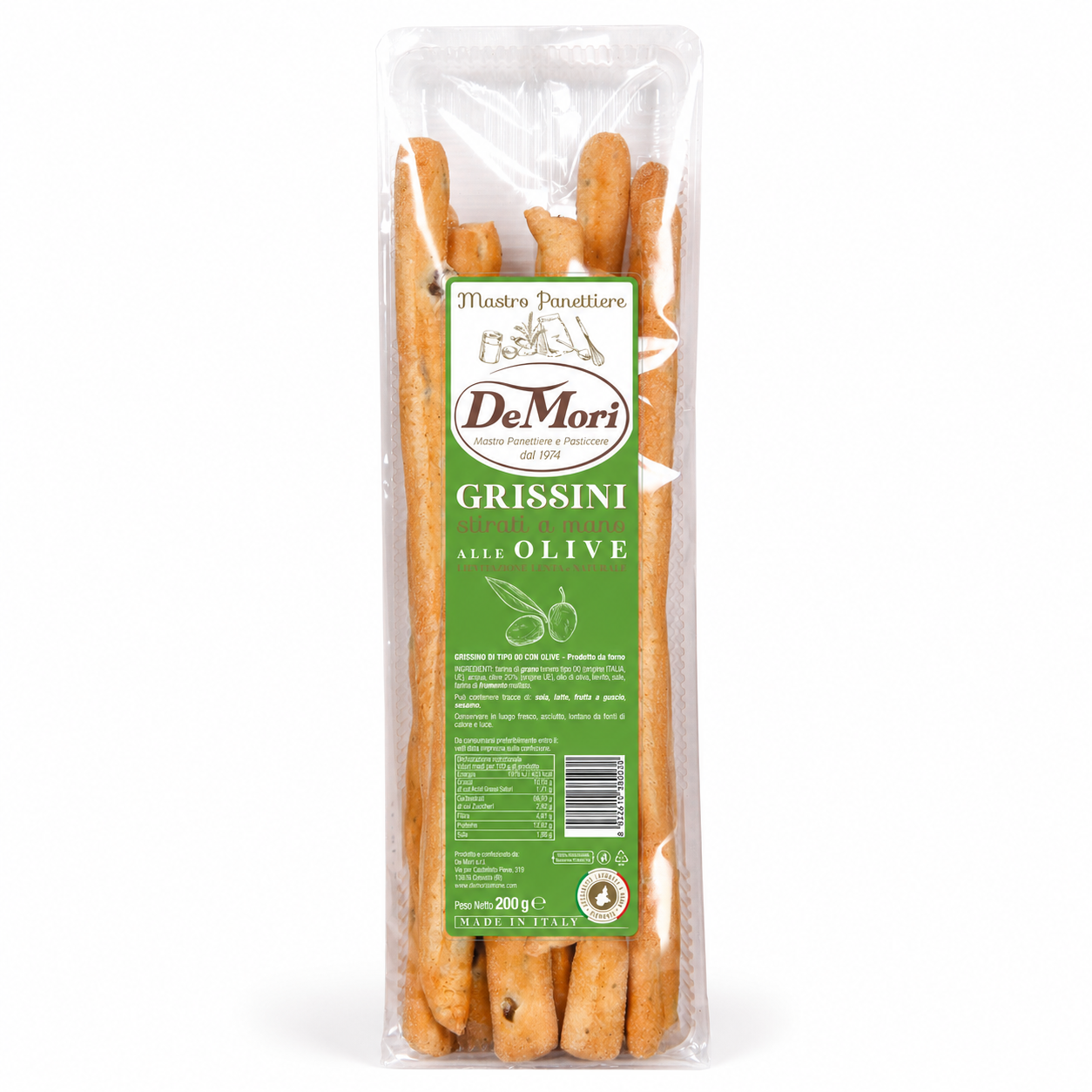 Grissini alle Olive - Grissini mit Oliven, 200 g