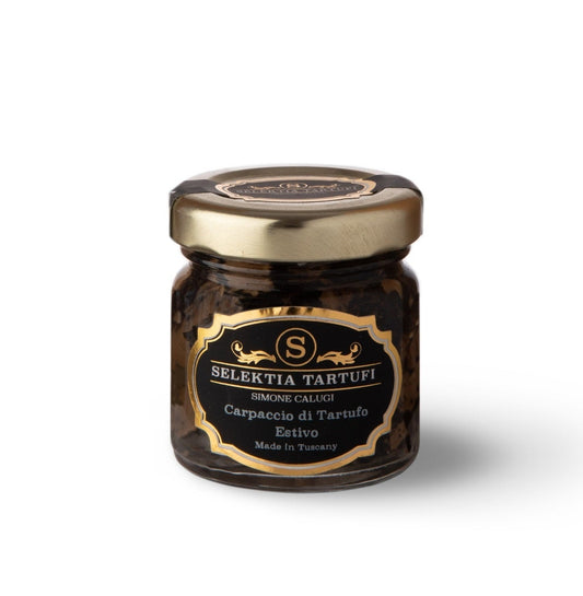 Trüffel Carpaccio aus Sommertrüffel im Glas aus Italien