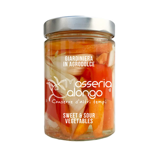 Giardiniera in Agrodolce – süß-sauer eingelegtes italienisches Gemüse, 280 g Glas, buntes Antipasti-Gemüse als Beilage oder Vorspeise